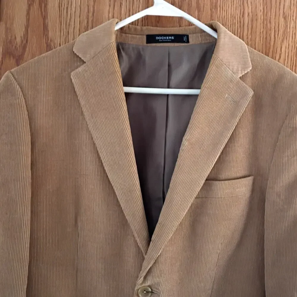 Vintage Dockers Tan Corduroy Blazer 38R Old Money Grandpa Core Fall Academia